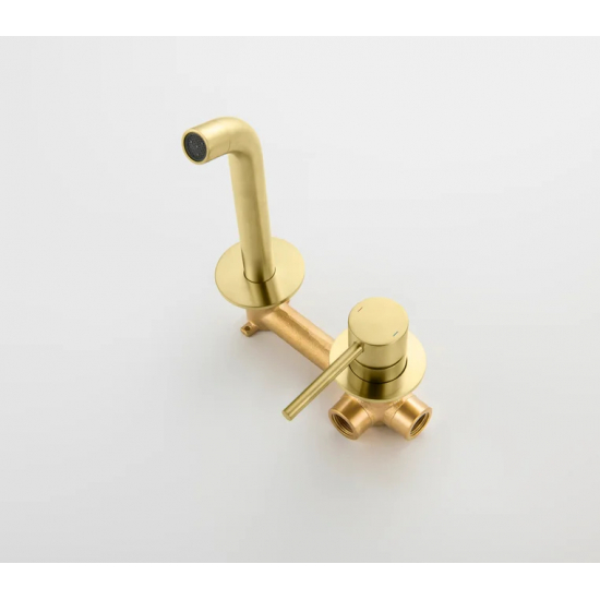 Смеситель для раковины TIMO Saona 2372/17SM С ВНУТРЕННЕЙ ЧАСТЬЮ золото матовое