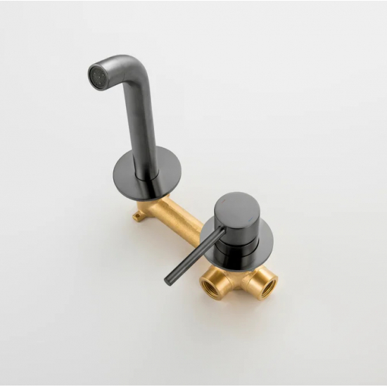 Смеситель для раковины TIMO Saona 2372/18SM С ВНУТРЕННЕЙ ЧАСТЬЮ черное золото