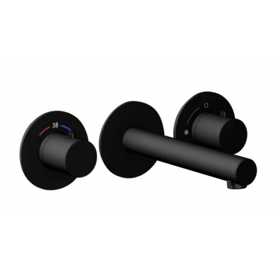 Смеситель для раковины TIMO Saona 2382/03SM с термостатом, С ВНУТРЕННЕЙ ЧАСТЬЮ чёрный