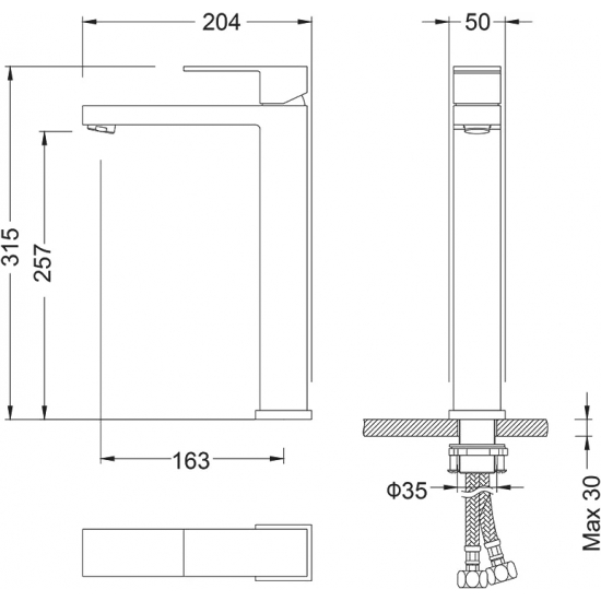 Смеситель для раковины TIMO Selene 3011/16F матовый белый