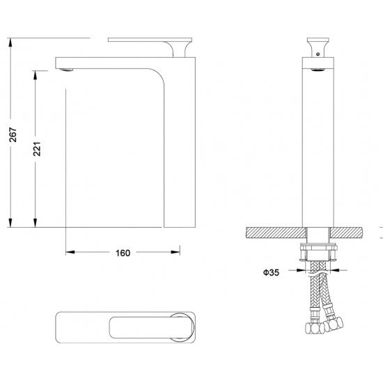 Смеситель для раковины TIMO Torne 4311/03F чёрный