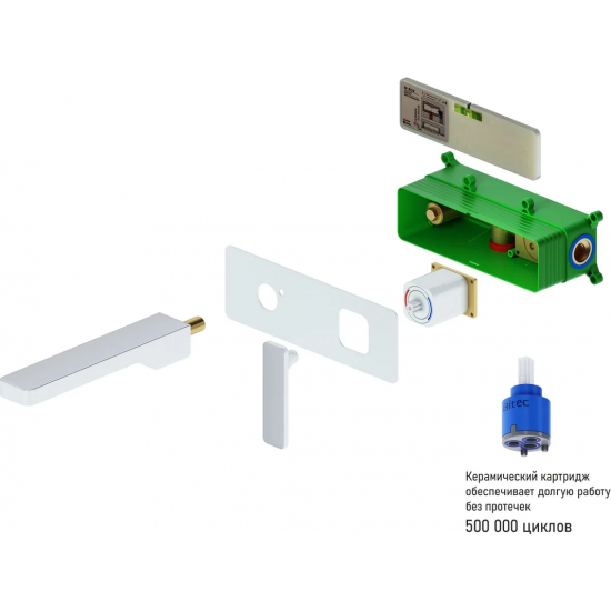 Смеситель для раковины TIMO Torne 4371/00-16SM С ВНУТРЕННЕЙ ЧАСТЬЮ белый/хром