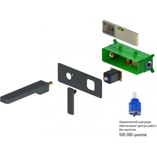 Смеситель для раковины TIMO Torne 4371/03SM С ВНУТРЕННЕЙ ЧАСТЬЮ чёрный