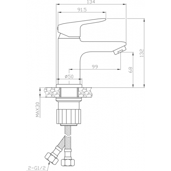 Смеситель для раковины TOKITO Happo TOK-HAP-1011 хром