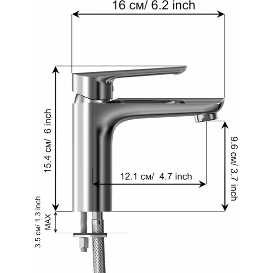 Смеситель для раковины TOKITO Misawa TOK-MIS-1011 хром