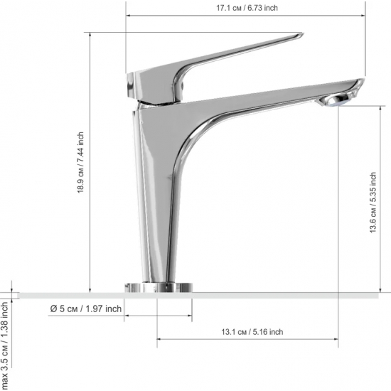 Смеситель для раковины TOKITO Sendal TOK-SEN-1011 хром