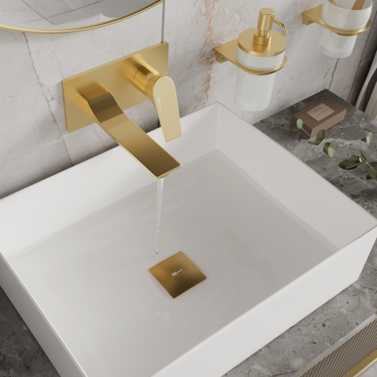 Смеситель для раковины WASSERKRAFT Aisch 5530 С ВНУТРЕННЕЙ ЧАСТЬЮ золото матовое 