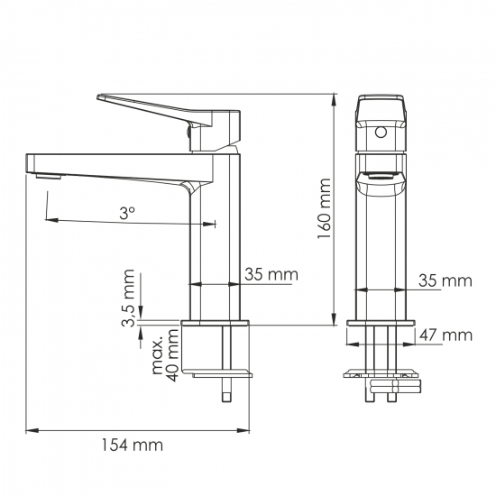 Смеситель для раковины WASSERKRAFT Aula 1103 хром