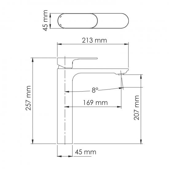 Смеситель для раковины WASSERKRAFT Dinkel 5803H хром