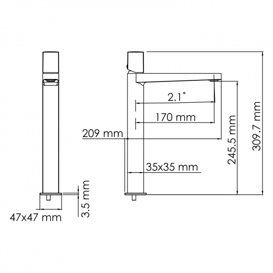 Смеситель для раковины WASSERKRAFT Naab 8603H хром