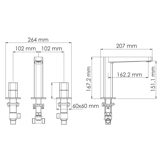 Смеситель для раковины WASSERKRAFT Nuthe 9135 чёрный матовый