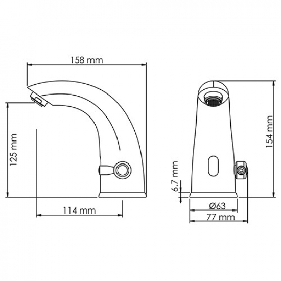 Смеситель для раковины WASSERKRAFT Rossel 2813 сенсорный, хром