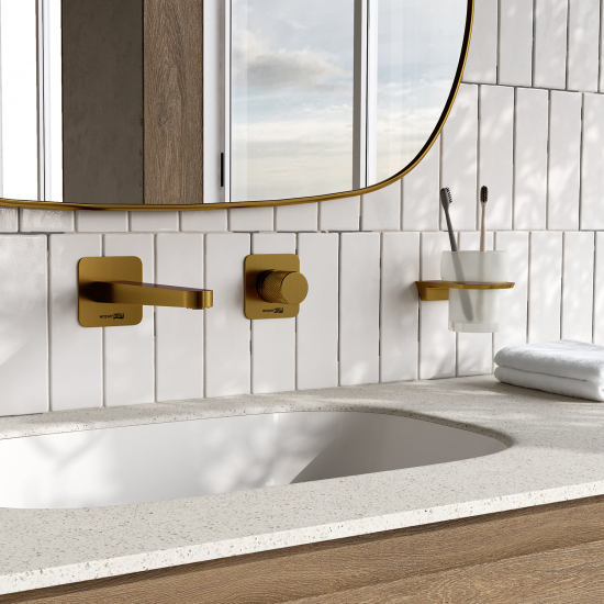 Смеситель для раковины WASSERKRAFT Schunter A8251.308 С ВНУТРЕННЕЙ ЧАСТЬЮ золото матовое
