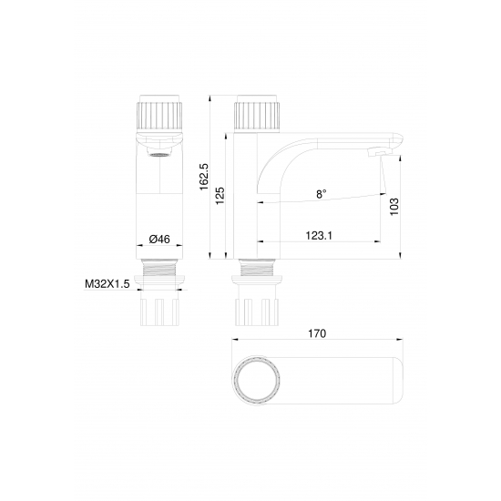 Смеситель для раковины WONZON & WOGHAND Click WW-A40412-CR хром
