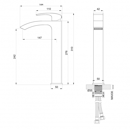 Смеситель для раковины WONZON & WOGHAND Fit WW-88239009-BG брашированное золото