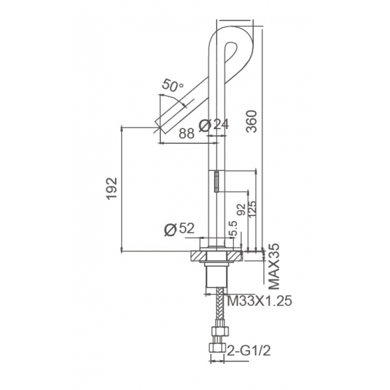 Смеситель для раковины WONZON & WOGHAND Loop WW-112-00-508 чёрный матовый