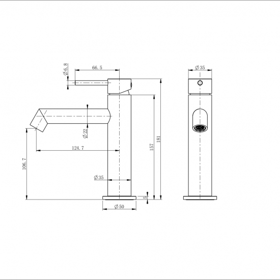 Смеситель для раковины WONZON & WOGHAND WW-H1063-MB чёрный матовый