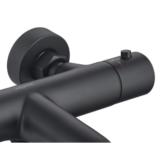 Смеситель для ванны AQUATEK Вега AQ1043MB с термостатом, матовый чёрный