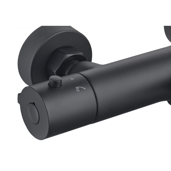 Смеситель для ванны AQUATEK Вега AQ1043MB с термостатом, матовый чёрный