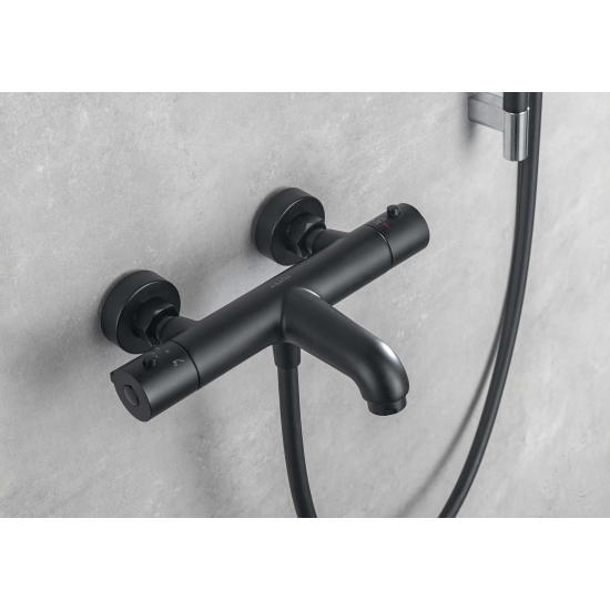 Смеситель для ванны AQUATEK Вега AQ1043MB с термостатом, матовый чёрный