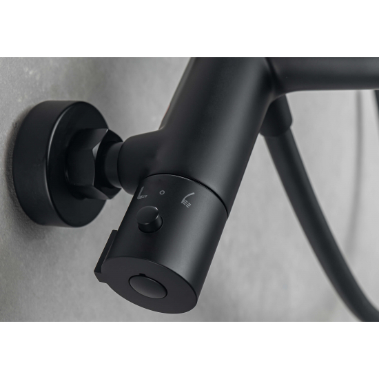 Смеситель для ванны AQUATEK Вега AQ1043MB с термостатом, матовый чёрный