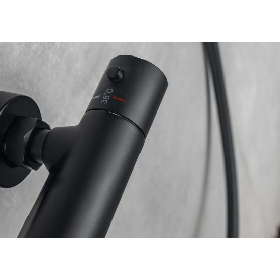 Смеситель для ванны AQUATEK Вега AQ1043MB с термостатом, матовый чёрный