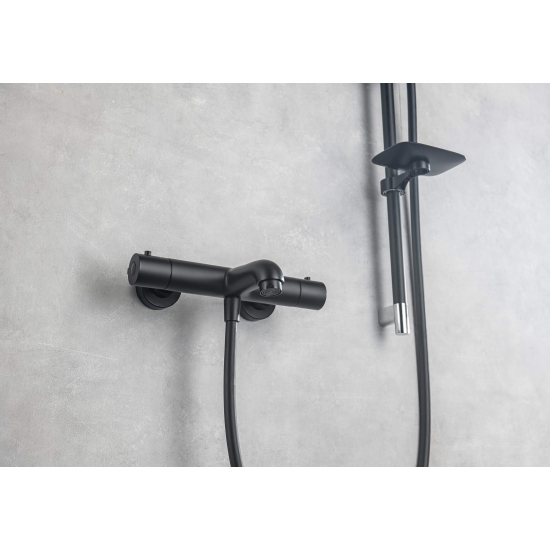 Смеситель для ванны AQUATEK Вега AQ1043MB с термостатом, матовый чёрный