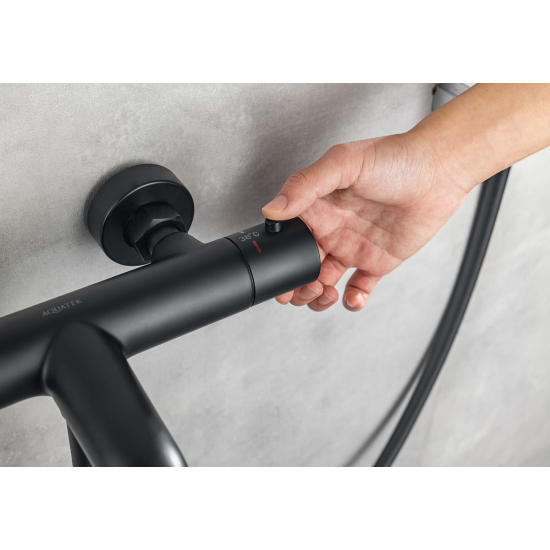 Смеситель для ванны AQUATEK Вега AQ1043MB с термостатом, матовый чёрный