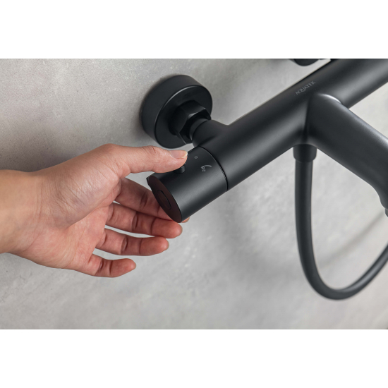 Смеситель для ванны AQUATEK Вега AQ1043MB с термостатом, матовый чёрный