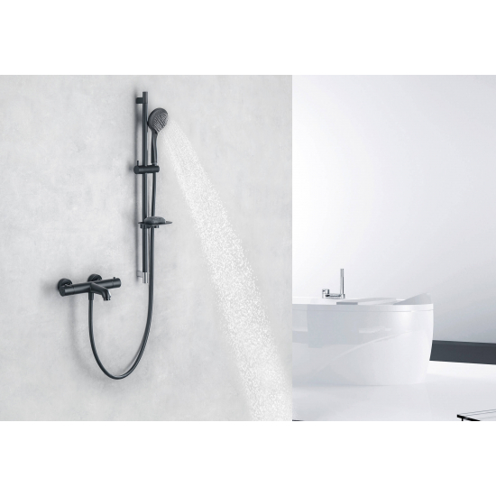 Смеситель для ванны AQUATEK Вега AQ1043MB с термостатом, матовый чёрный