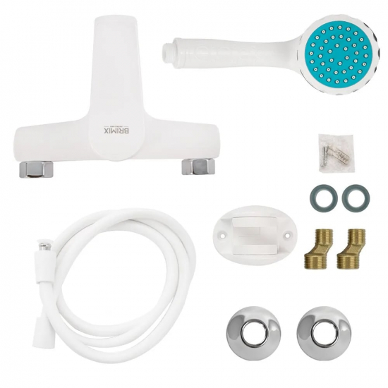 Смеситель для ванны BRIMIX 557 из пластика АБС, белый