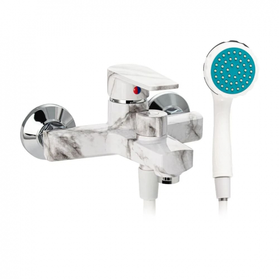 Смеситель для ванны BRIMIX 586 из пластика АБС, белый мрамор