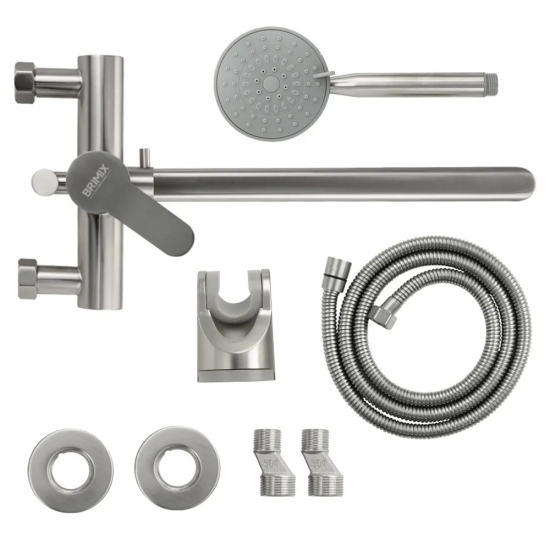 Смеситель для ванны BRIMIX 9329 из нержавеющей стали, сатин