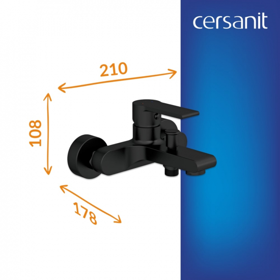 Смеситель для ванны CERSANIT Brasko Black A63108 чёрный