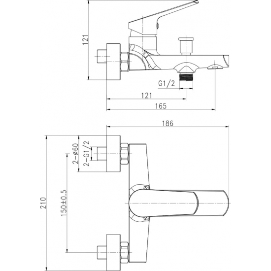 Смеситель для ванны CERSANIT Flavis A63035 хром