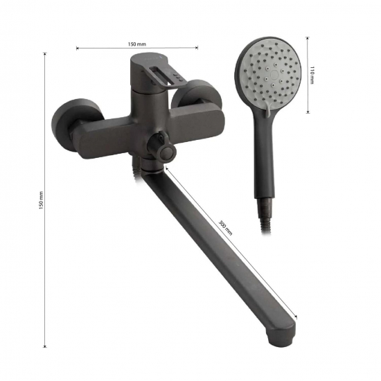 Смеситель для ванны CONSUL 8970 графит