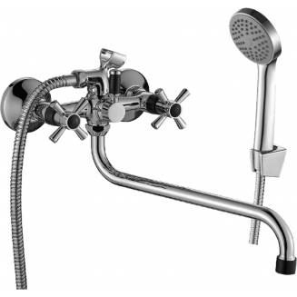 Смеситель для ванны DECOROOM DR51045-Black чёрный/хром