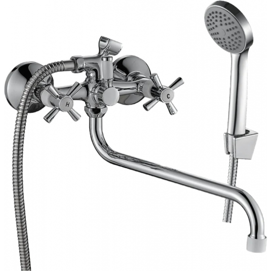 Смеситель для ванны DECOROOM DR51045-White белый/хром