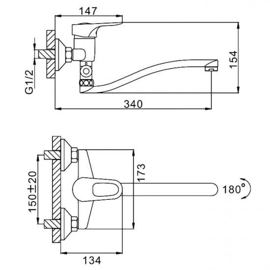 Смеситель для ванны FRAP H28 F2128-B хром