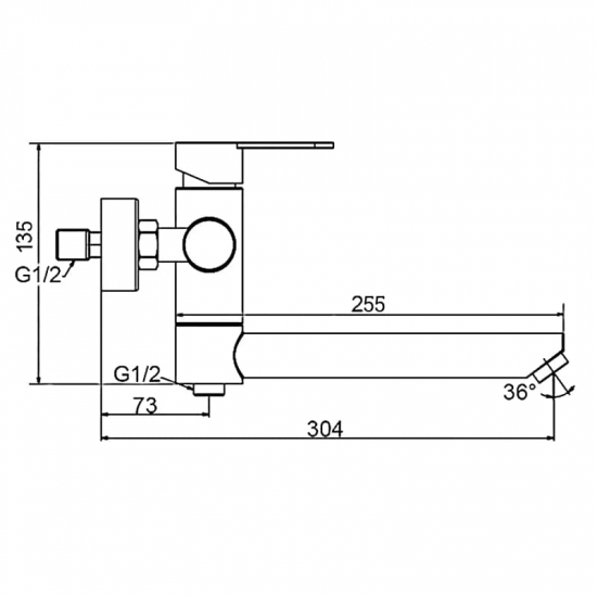Смеситель для ванны FRAP H801-6 F32801-6 чёрный
