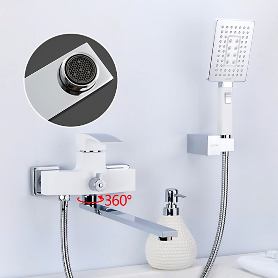 Смеситель для ванны GAPPO G07-8 G2207-7 белый/хром