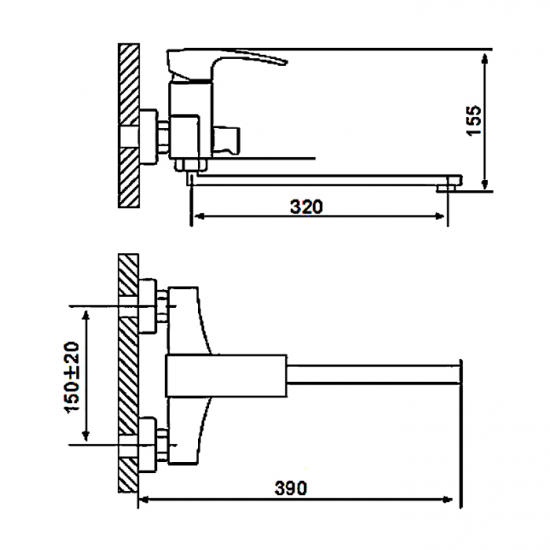 Смеситель для ванны GAPPO G07-8 G2207-7 белый/хром