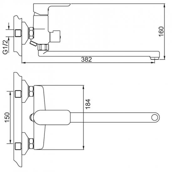 Смеситель для ванны GAPPO G48 G2248 белый/хром