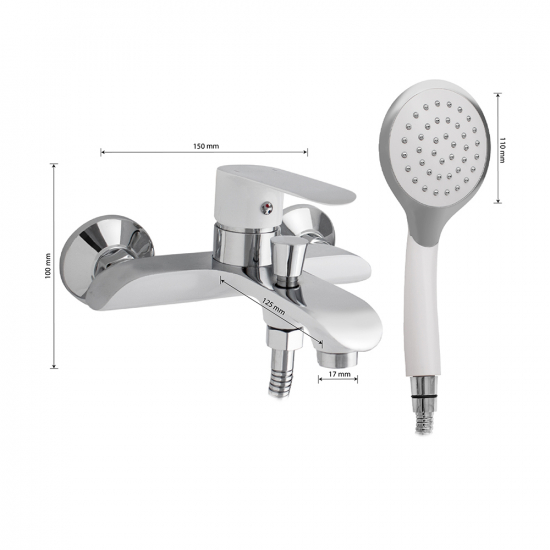 Смеситель для ванны GFMARK 5210 белый/хром