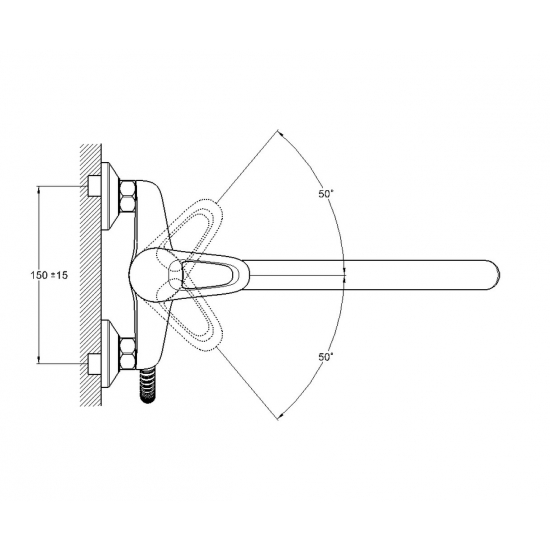 Смеситель для ванны GLAUF KLO7-B048 хром
