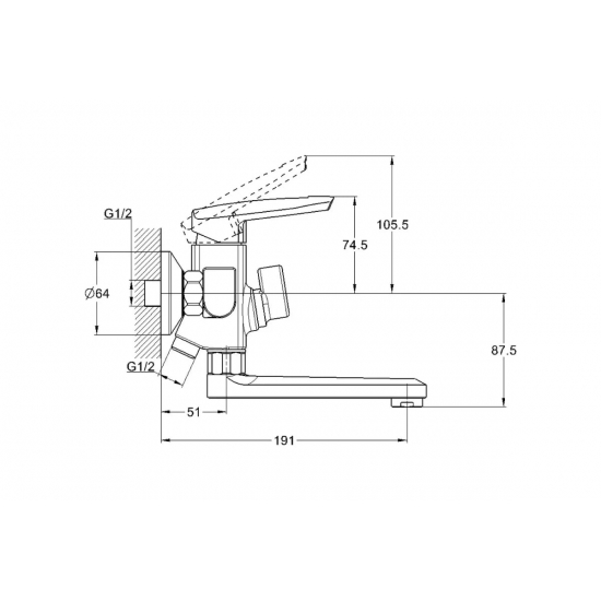 Смеситель для ванны GLAUF LOF3-A033 хром
