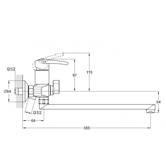 Смеситель для ванны GLAUF LWF7-A113 хром