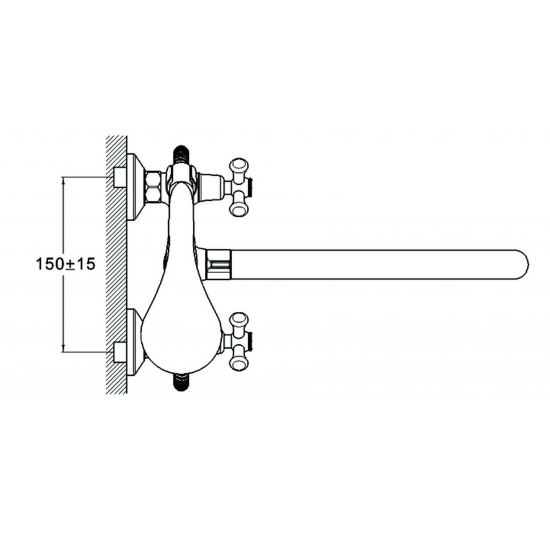 Смеситель для ванны GLAUF QST7-A827 хром