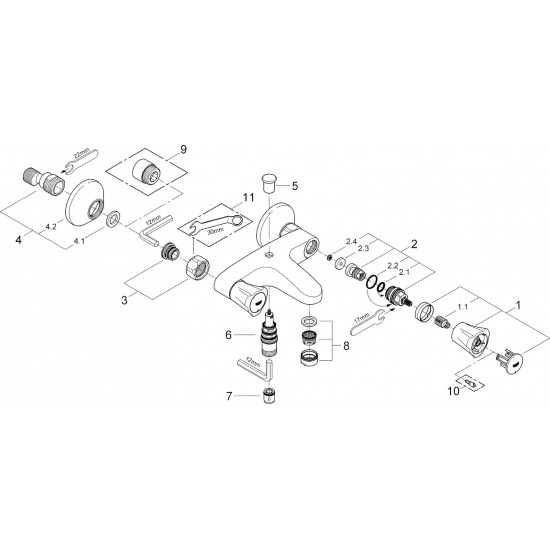Смеситель для ванны GROHE Costa L 25450001 хром