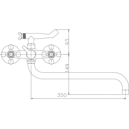 Смеситель для ванны HAIBA HB19 HB2619-2 хром